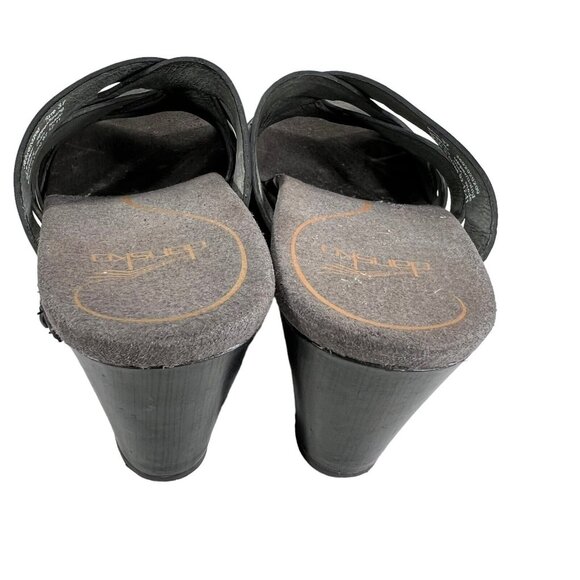 Dansko Womens Black Woven Leather Open Toe Cut-out Heel Shoes Braid Trim Sz 37 - Picture 7 of 11